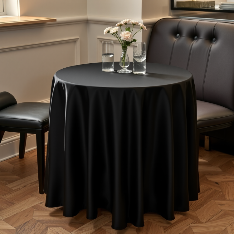 Obrus okrągły plamoodporny solid czarny 150cm.jpeg