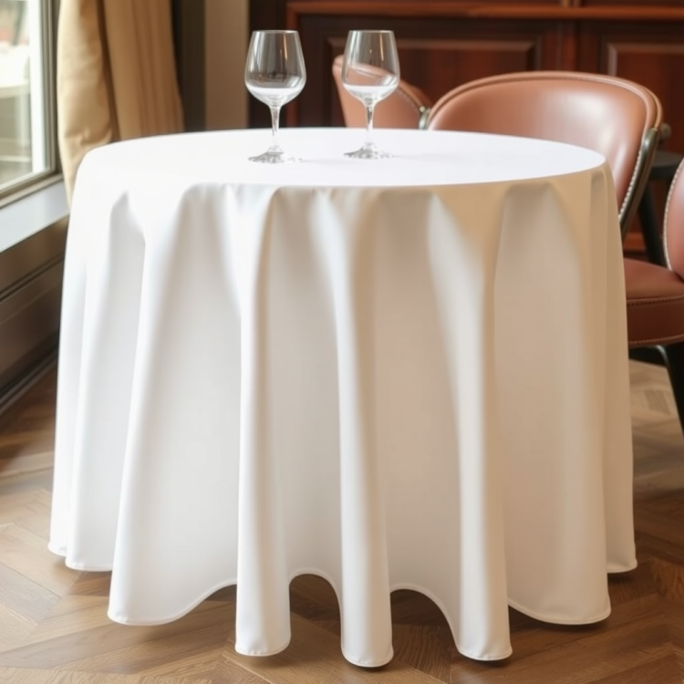 Obrus okrągły plamoodporny solid  kolor biały 150cm.jpeg